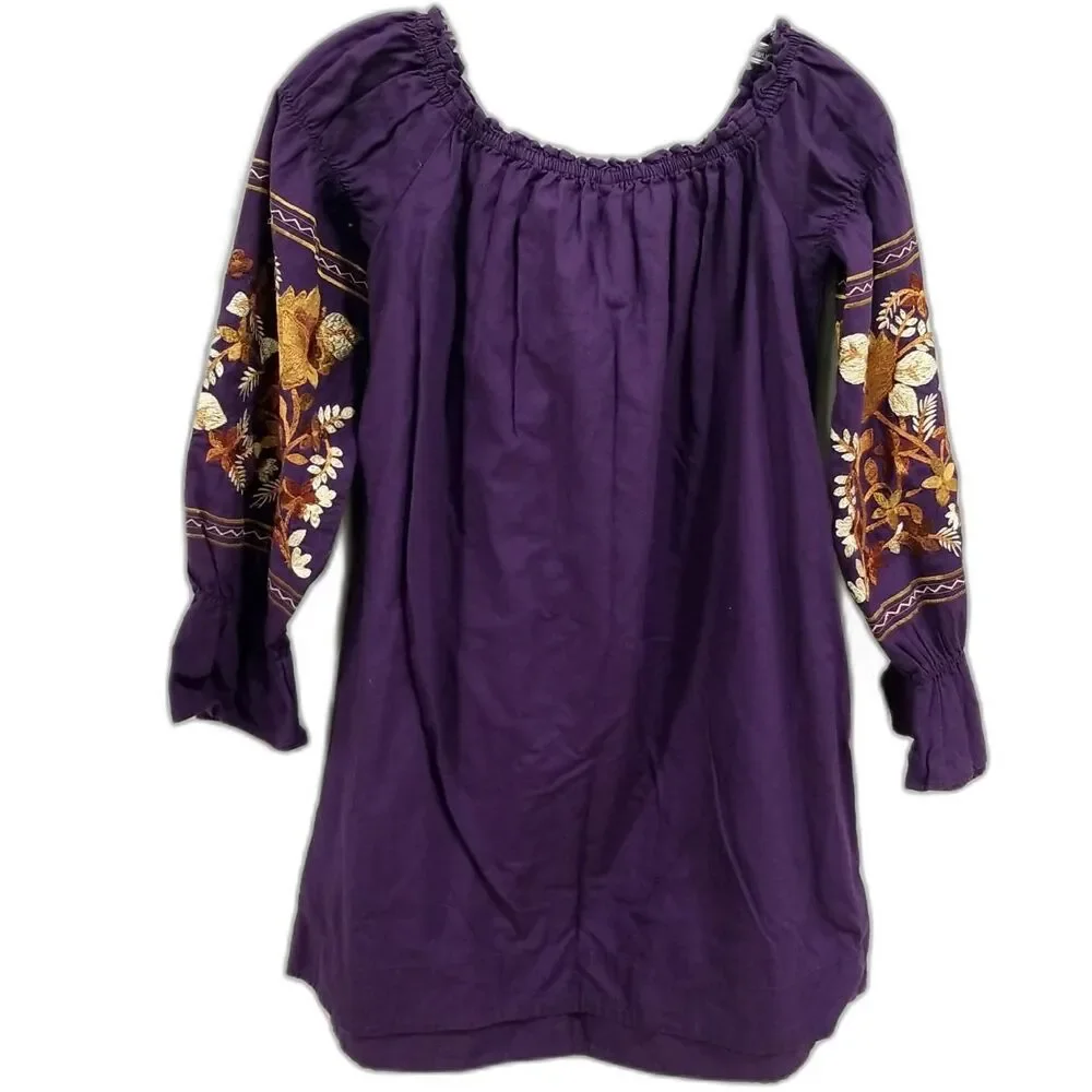 Free People Fleur De Jour Cotton Embroidered Mini Dress - Size XS - NWT
